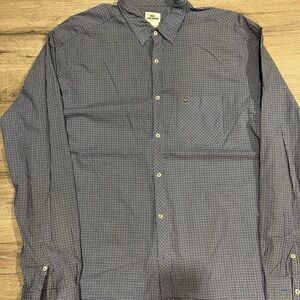 Lacoste Navy Checkered Button Down Shirt